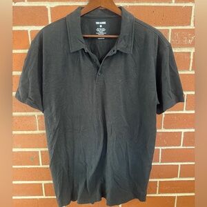 True Classic Black Polo Shirt Men’s Large Short Sleeve Casual Stretch Tee